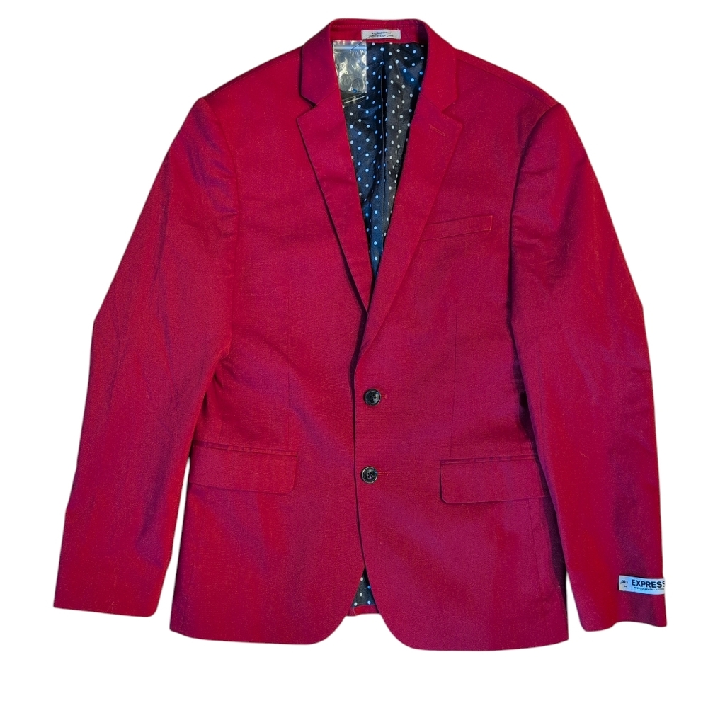 Express Photographer Blazer, Red Sport Coat Suit Jacket, Fitted, NWT, Sz 36S